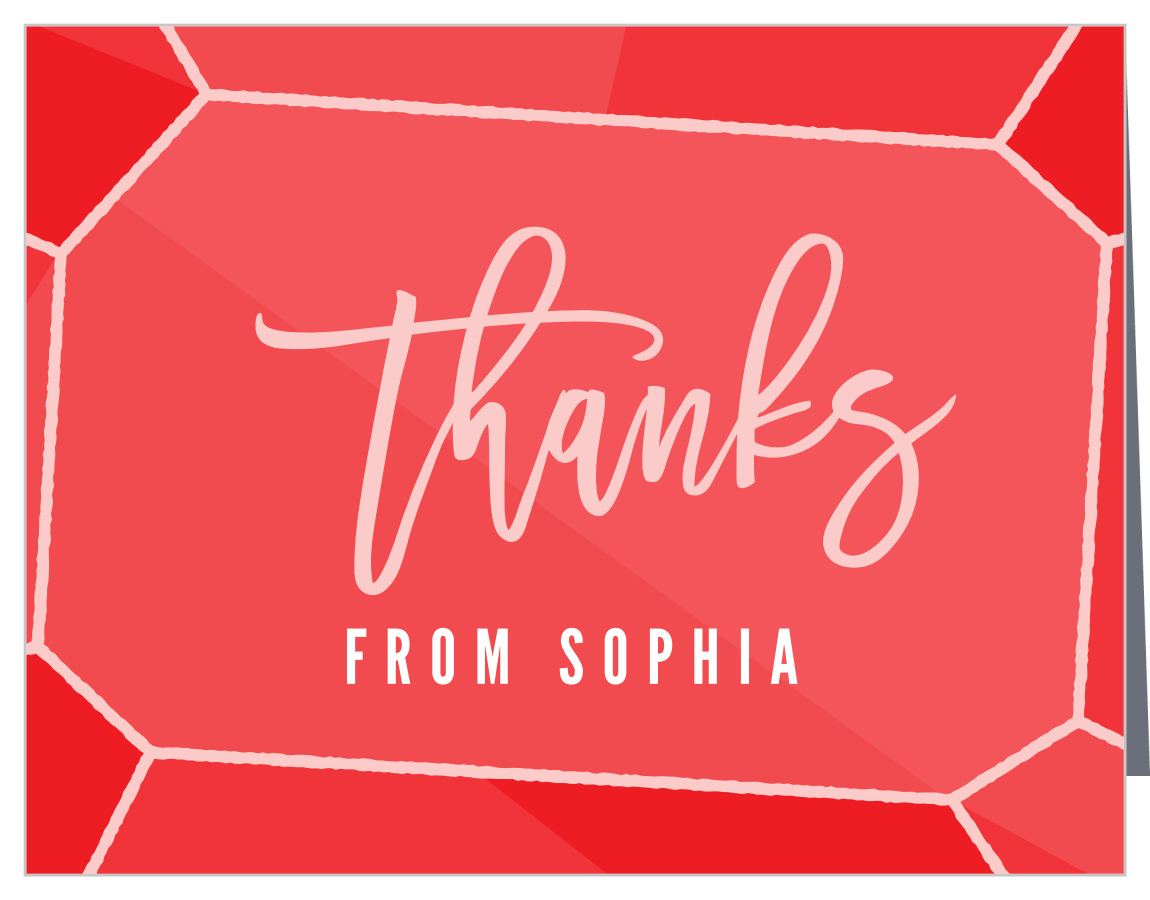 Glittery Gemstone Sweet Sixteen Thank You Cards