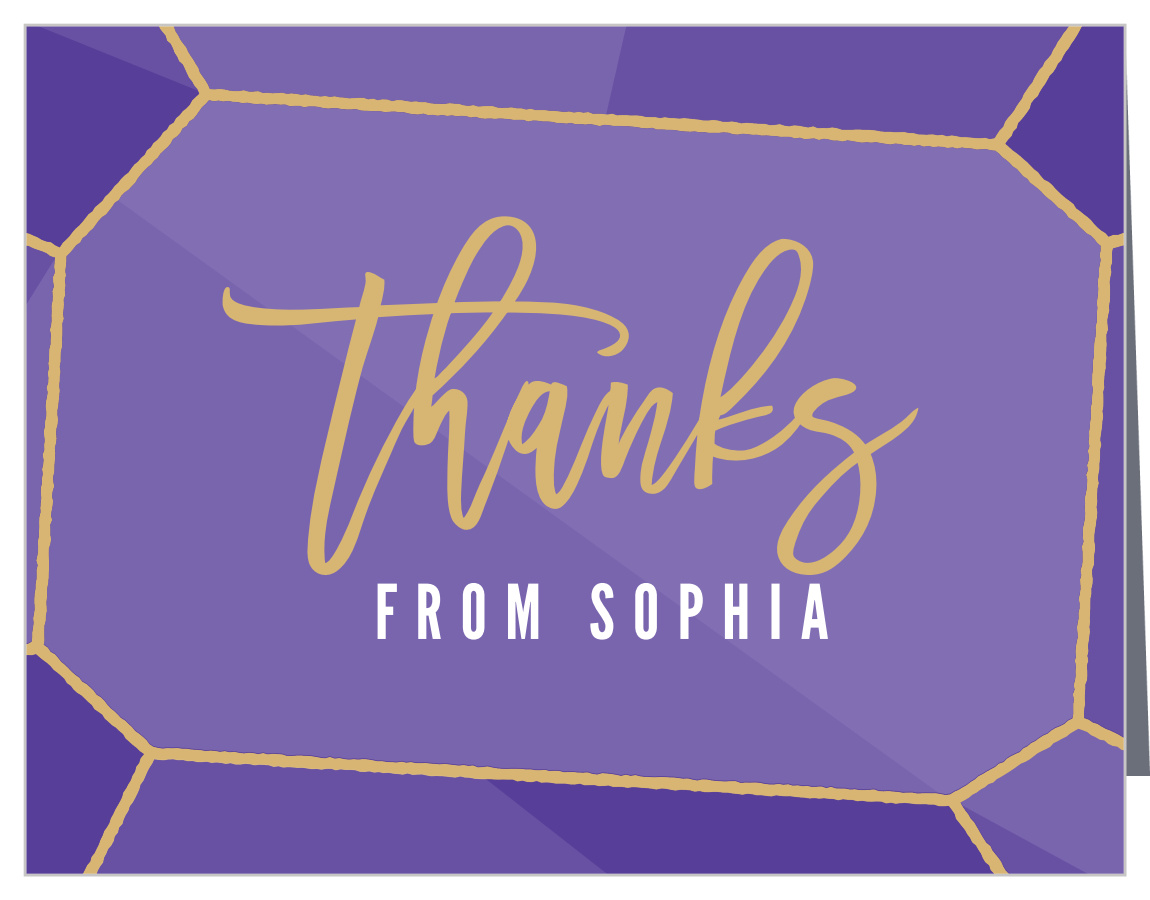 Glittery Gemstone Foil Sweet Sixteen Thank You Cards