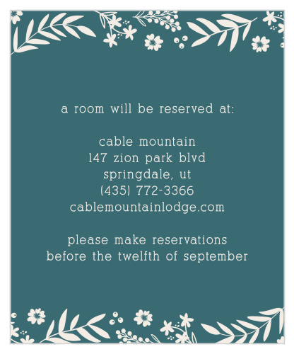 Blooming Monogram Accommodation Cards