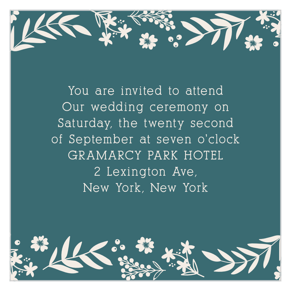 Blooming Monogram Ceremony Cards