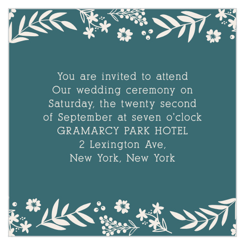 Blooming Monogram Ceremony Cards