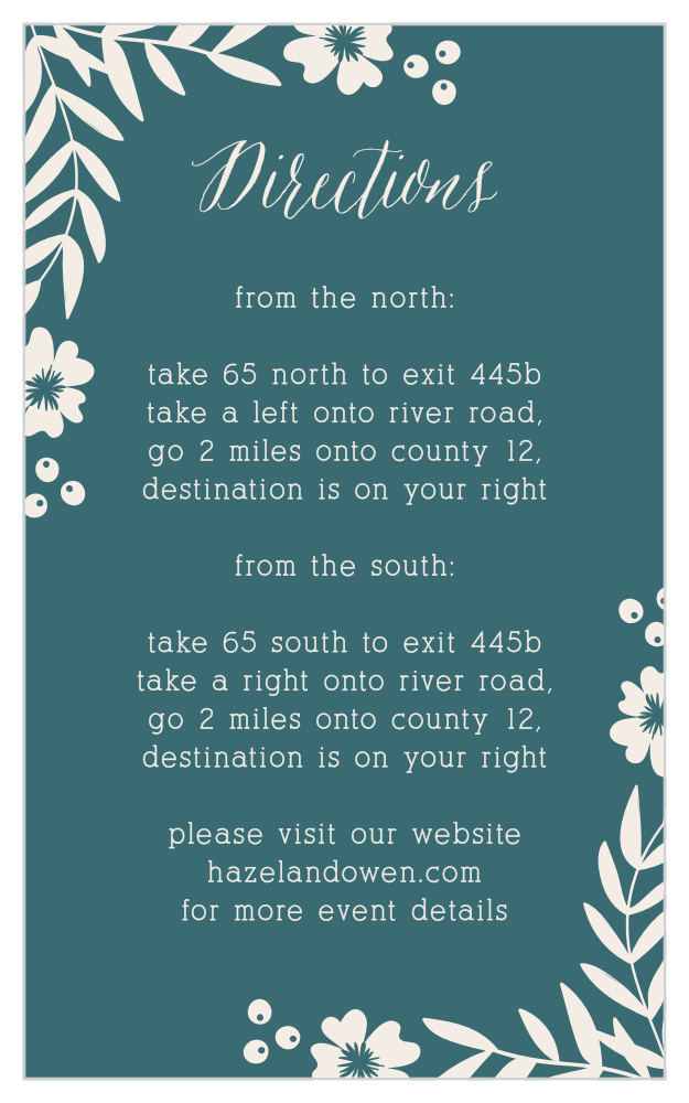 Blooming Monogram Direction Cards