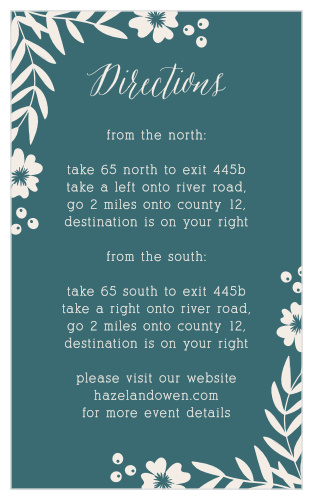 Blooming Monogram Direction Cards