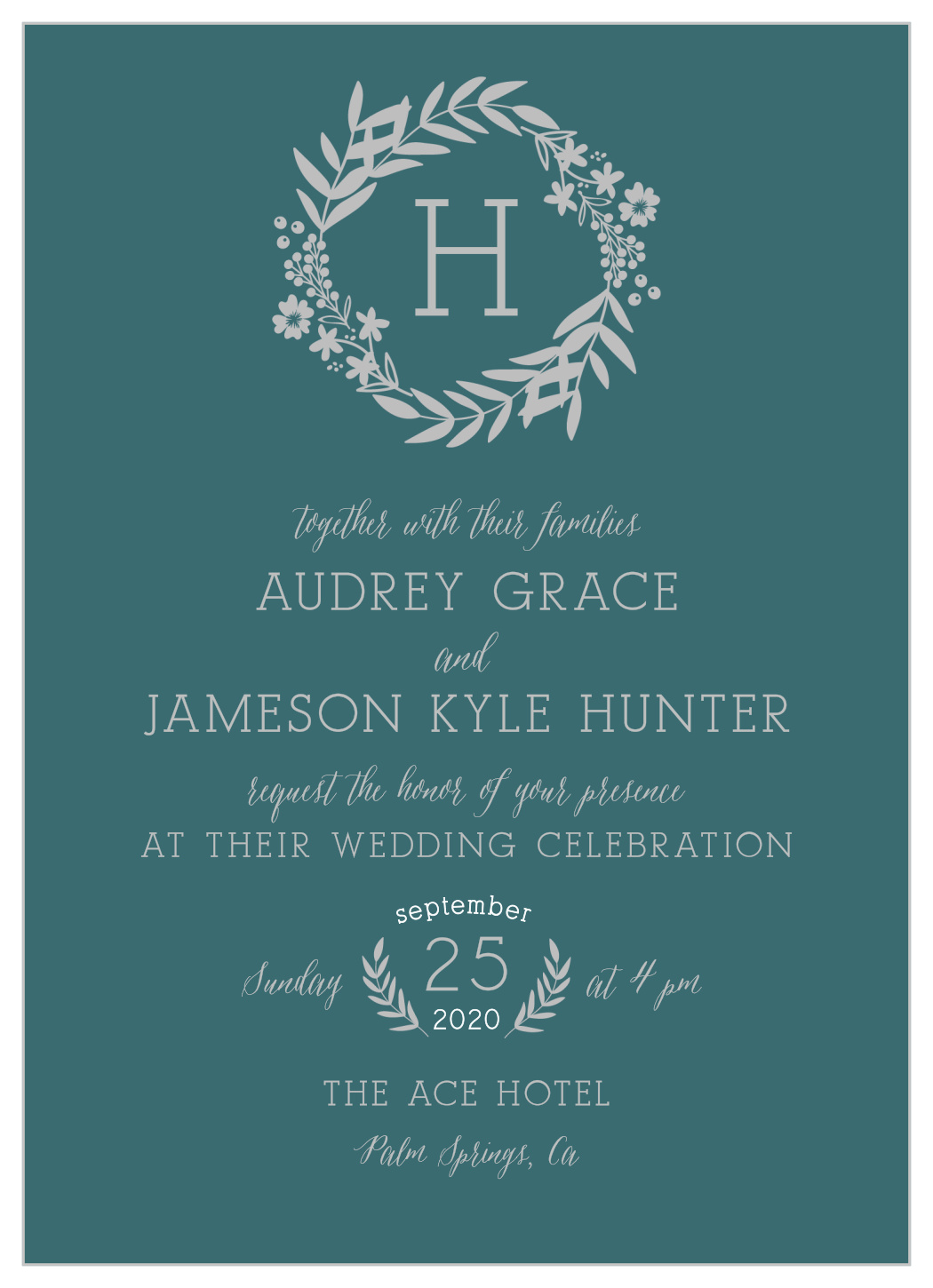 Blooming Monogram Foil Wedding Invitations