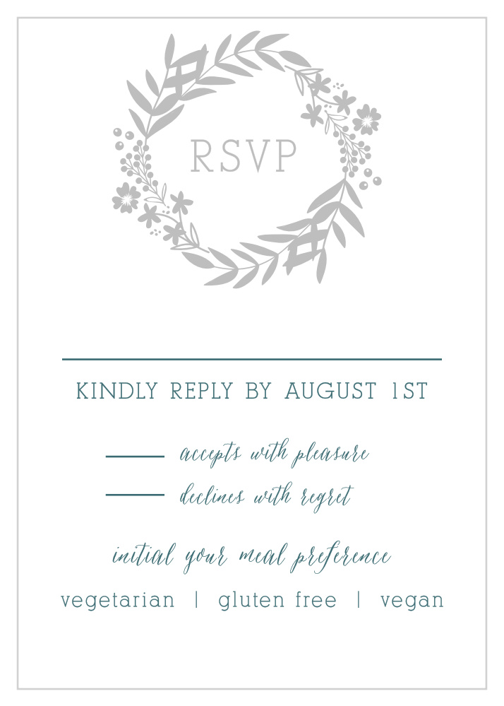 Blooming Monogram Foil Response Cards