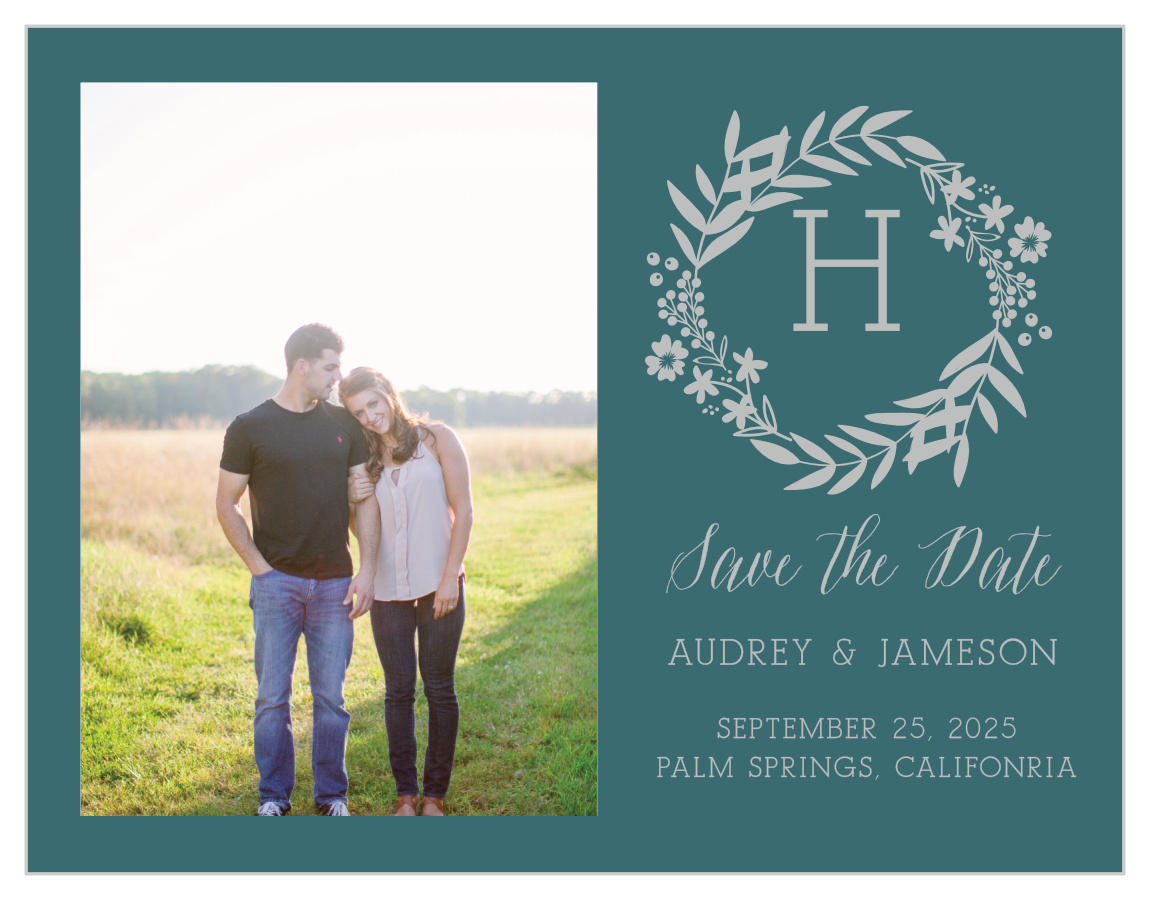 Blooming Monogram Foil Save the Date Magnets