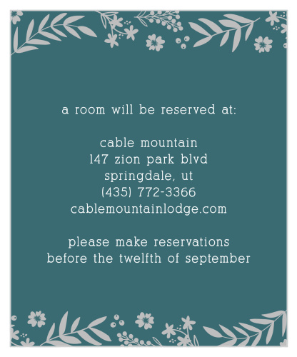 Blooming Monogram Foil Accommodation Cards