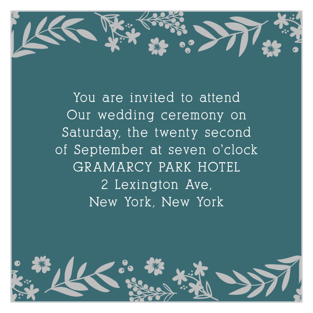 Blooming Monogram Foil Ceremony Cards