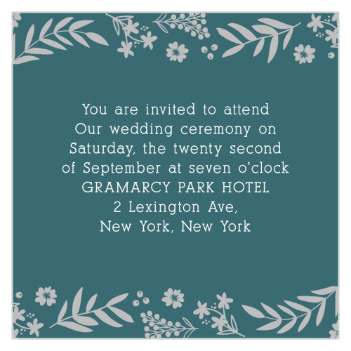 Blooming Monogram Foil Ceremony Cards