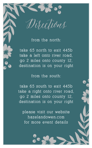 Blooming Monogram Foil Direction Cards