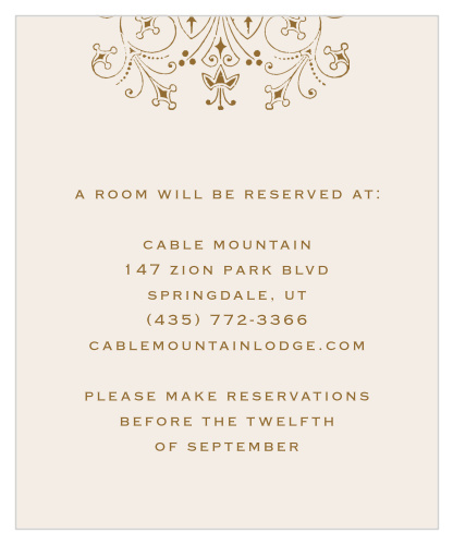Floral Filigree Accommodation Cards