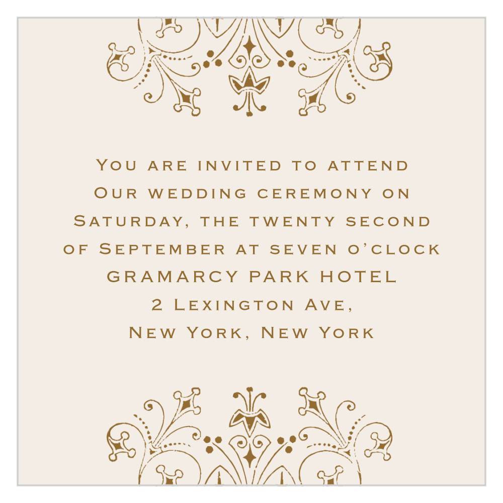 Floral Filigree Ceremony Cards