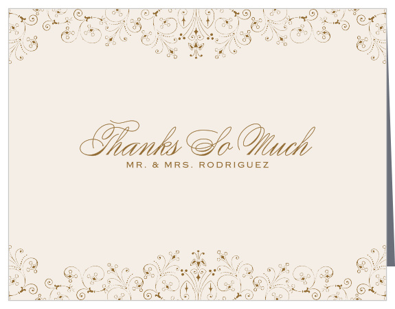Floral Filigree Wedding Thank You Cards
