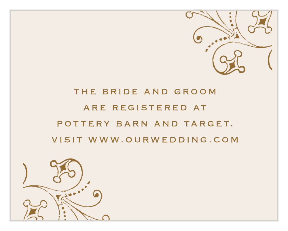 Floral Filigree Registry Cards