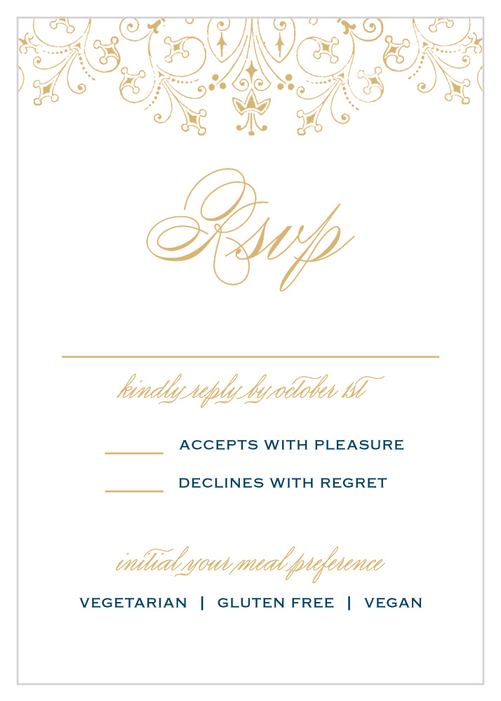 Floral Filigree Foil Response Cards