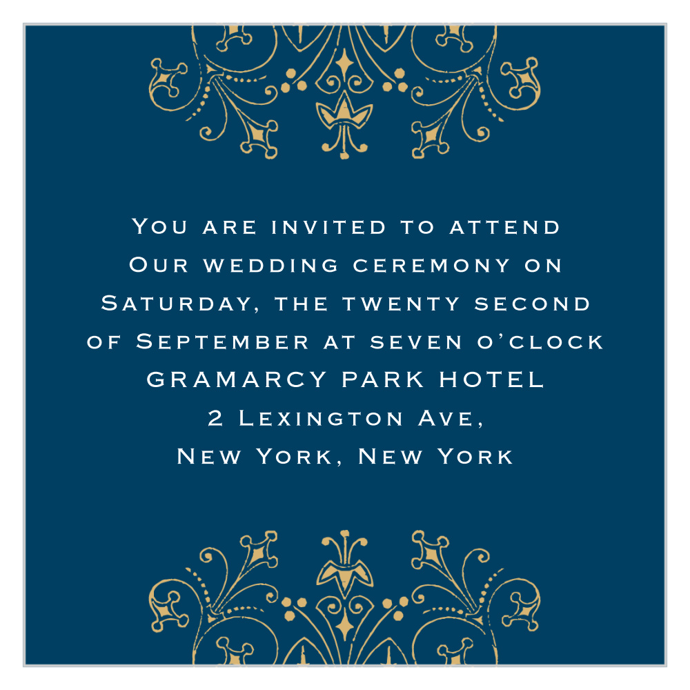 Floral Filigree Foil Ceremony Cards