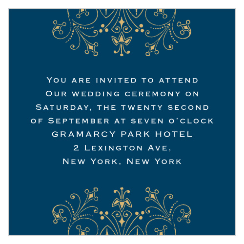Floral Filigree Foil Ceremony Cards