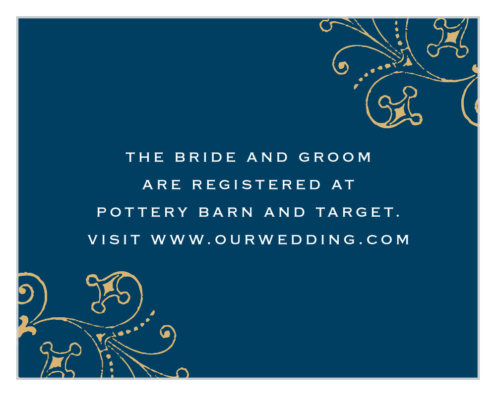 Floral Filigree Foil Registry Cards