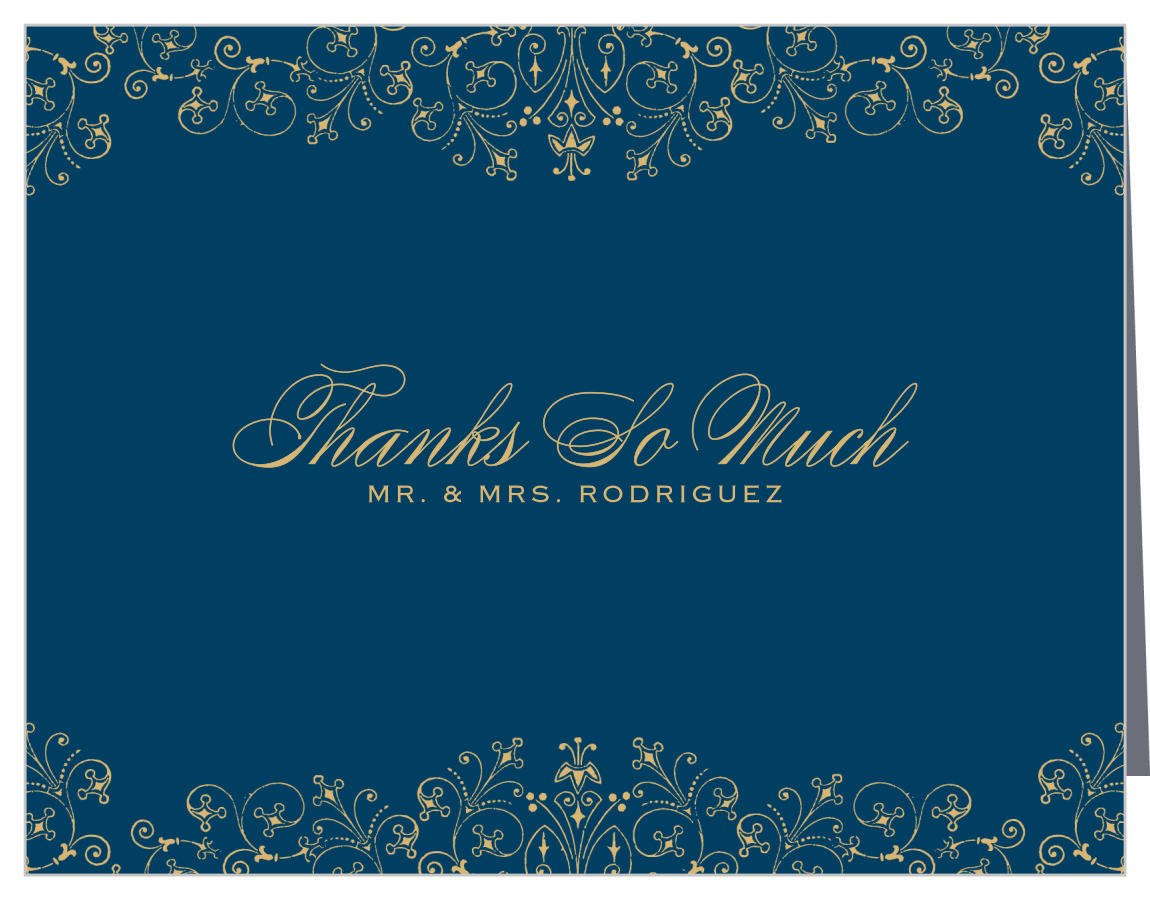 Floral Filigree Foil Wedding Thank You Cards