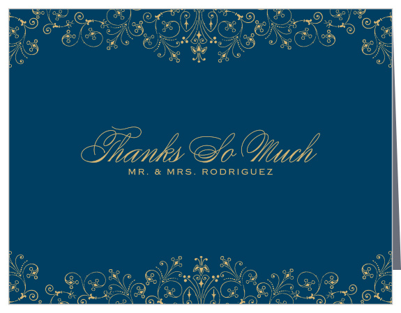 Floral Filigree Foil Wedding Thank You Cards