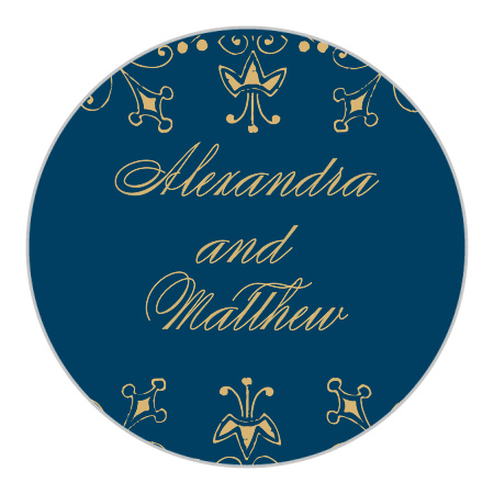 Floral Filigree Foil Wedding Stickers