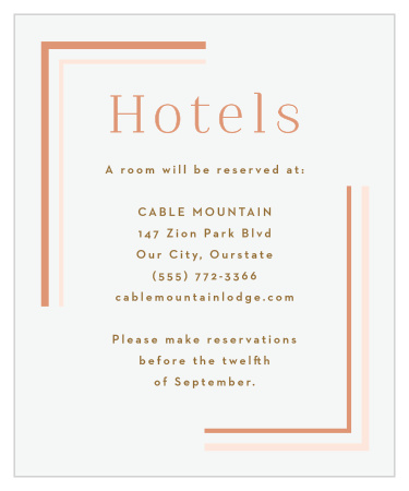 Clean Lines Accommodation Cards