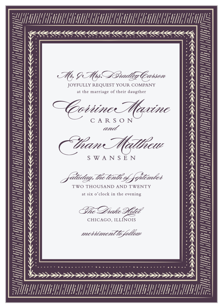 Ornate Frame Wedding Invitations