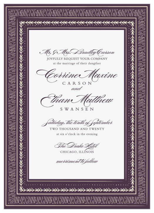 Ornate Frame Wedding Invitations