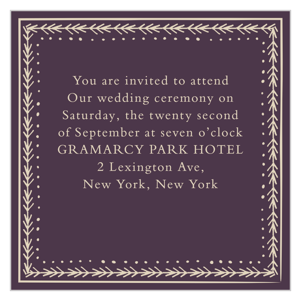 Ornate Frame Ceremony Cards