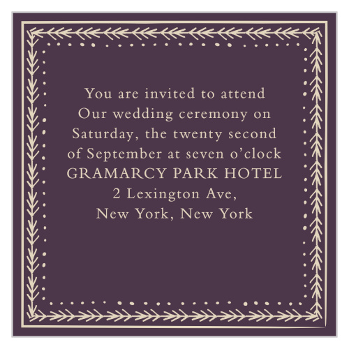 Ornate Frame Ceremony Cards