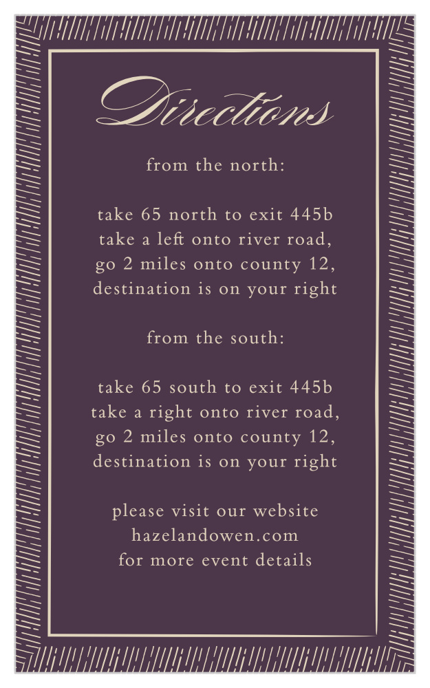 Ornate Frame Direction Cards