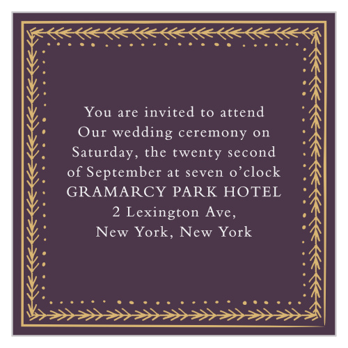 Ornate Frame Foil Ceremony Cards