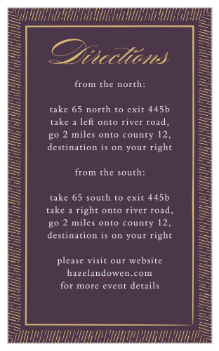 Ornate Frame Foil Direction Cards