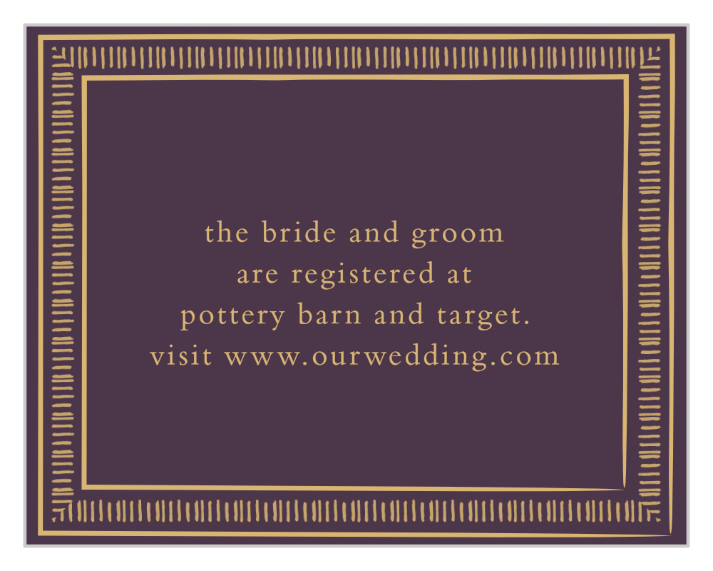 Ornate Frame Foil Registry Cards