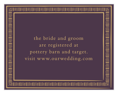 Ornate Frame Foil Registry Cards