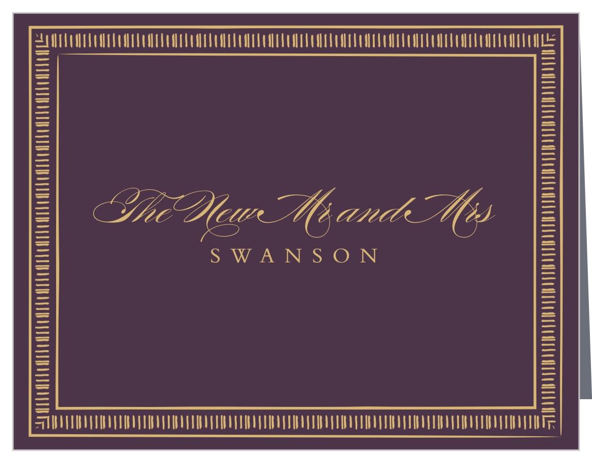 Ornate Frame Foil Wedding Thank You Cards