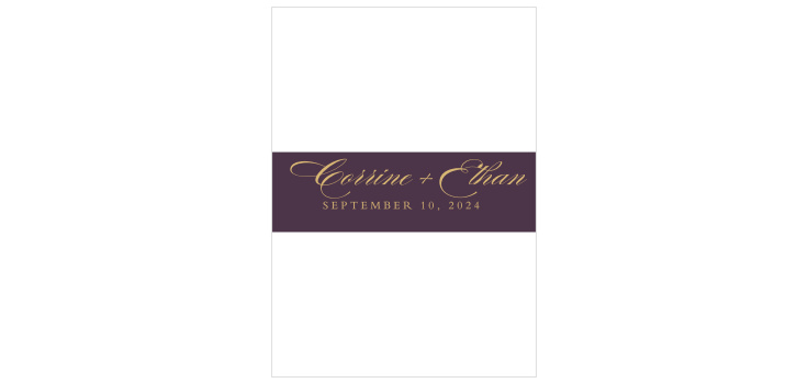 Ornate Frame Foil Wedding Belly Bands