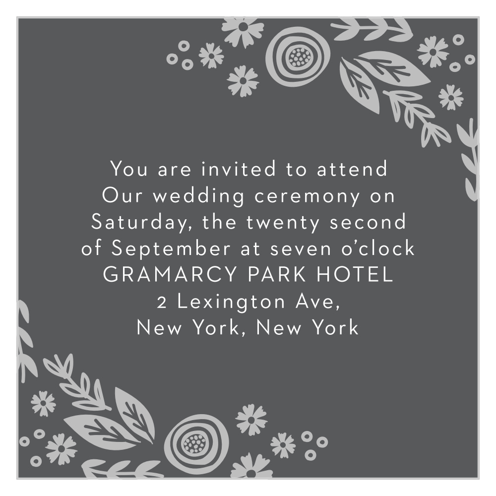 Gardens Abound Foil Ceremony Cards
