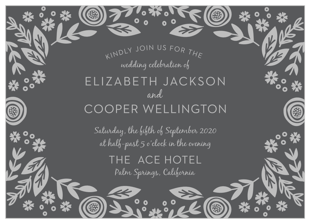 Gardens Abound Foil Wedding Invitations