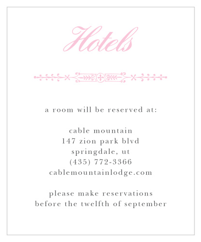 Subtle Elegance Accommodation Cards