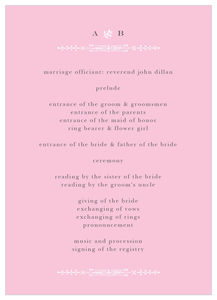 Subtle Elegance Wedding Programs
