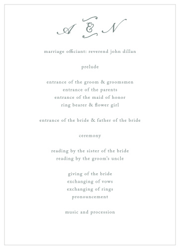 Rustic Elegance Wedding Programs