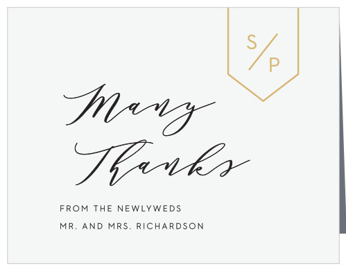 Minimalist Pennant Wedding Thank You Cards