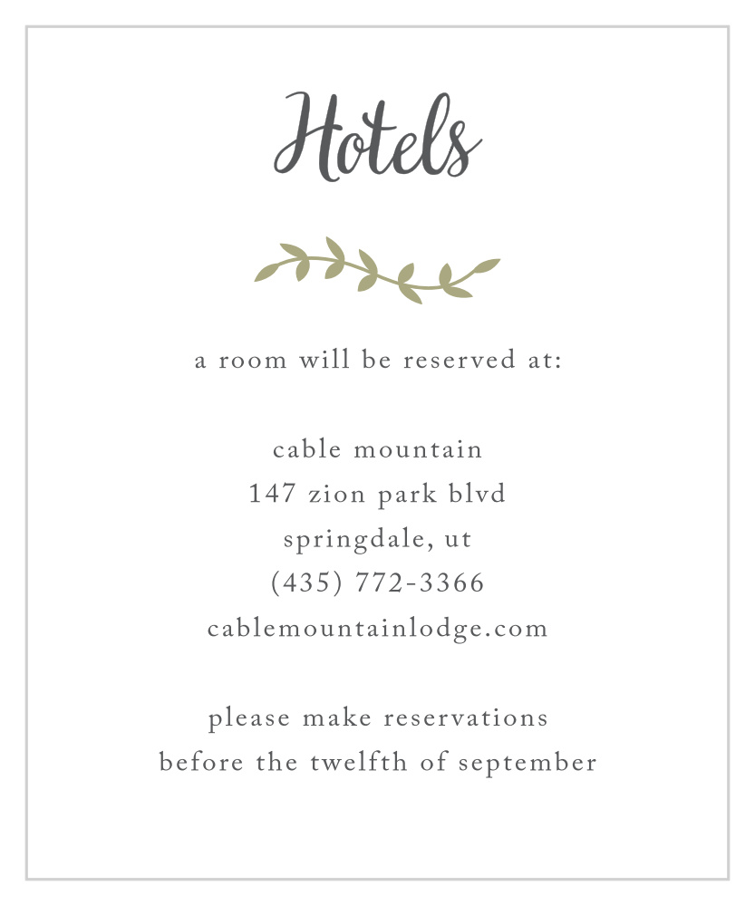 Rustic Nature Accommodation Cards