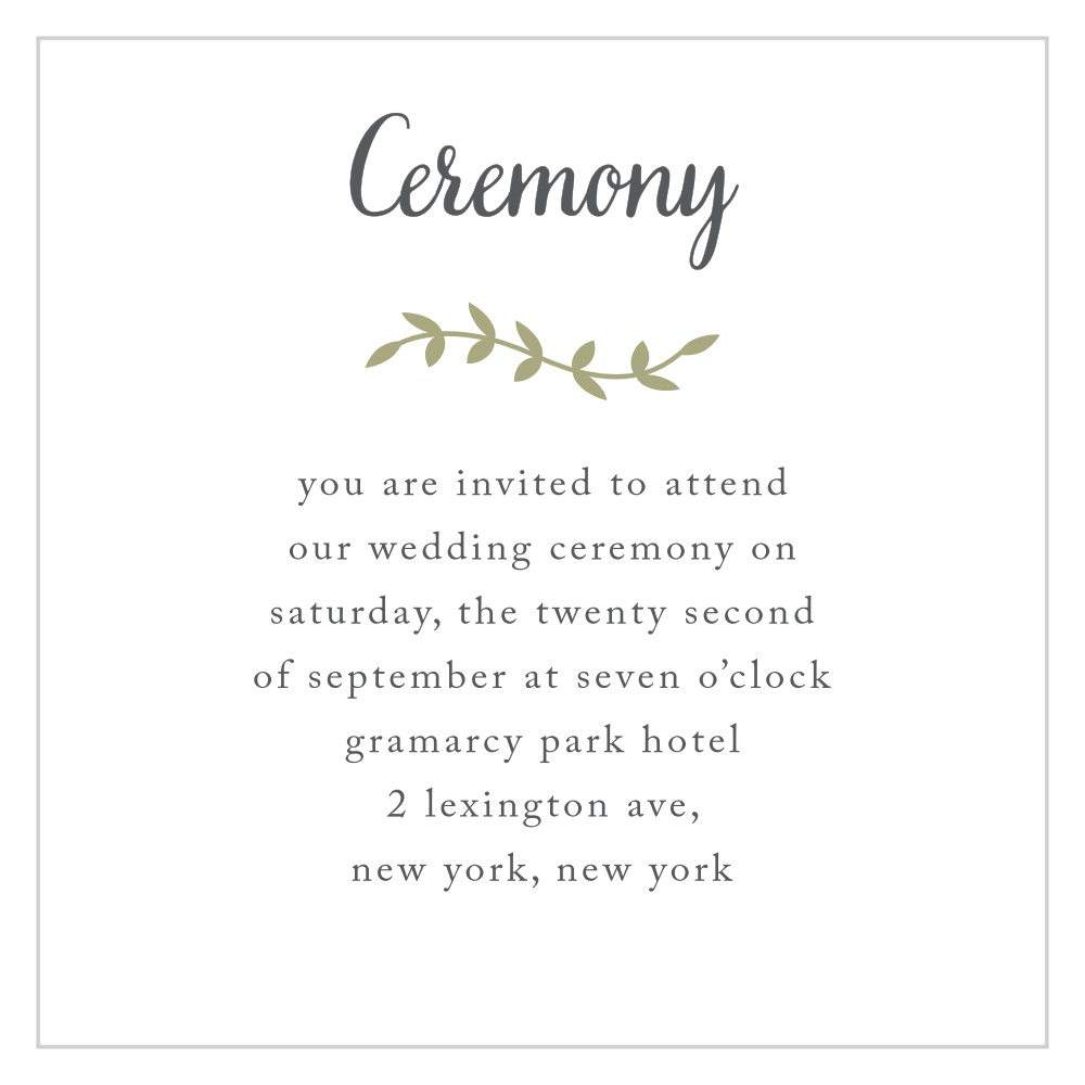 Rustic Nature Ceremony Cards