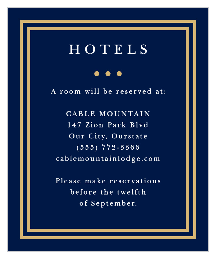 Simple Square Accommodation Cards