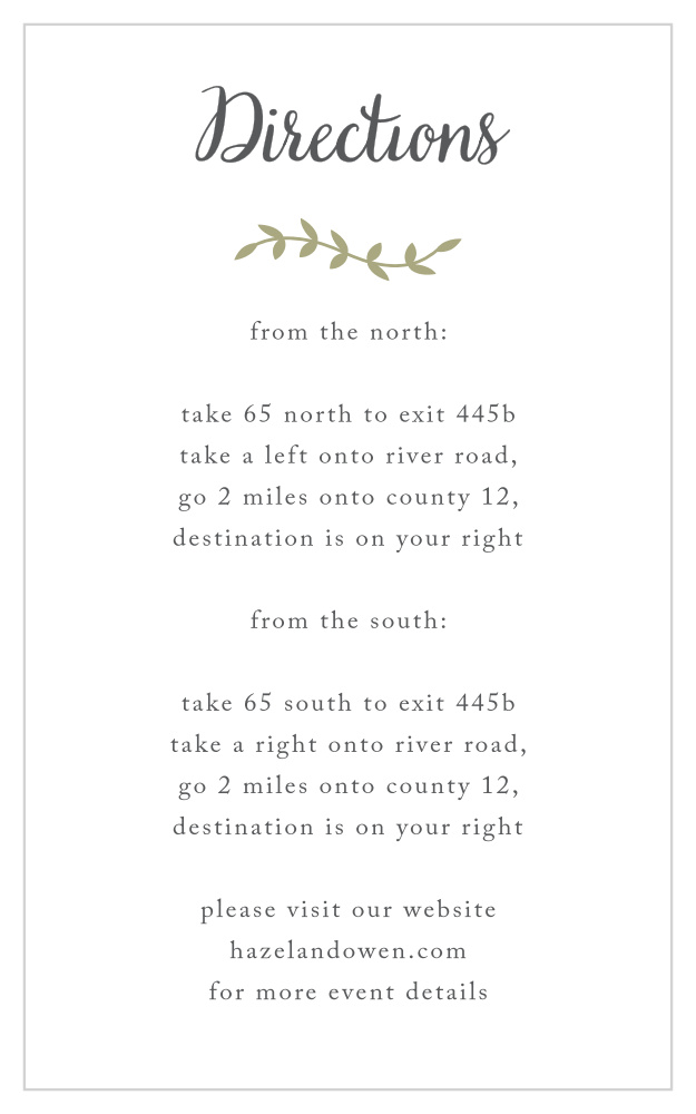 Rustic Nature Direction Cards