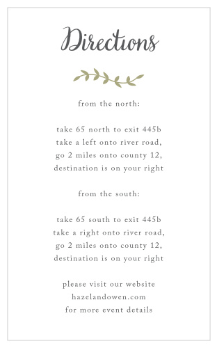 Rustic Nature Direction Cards