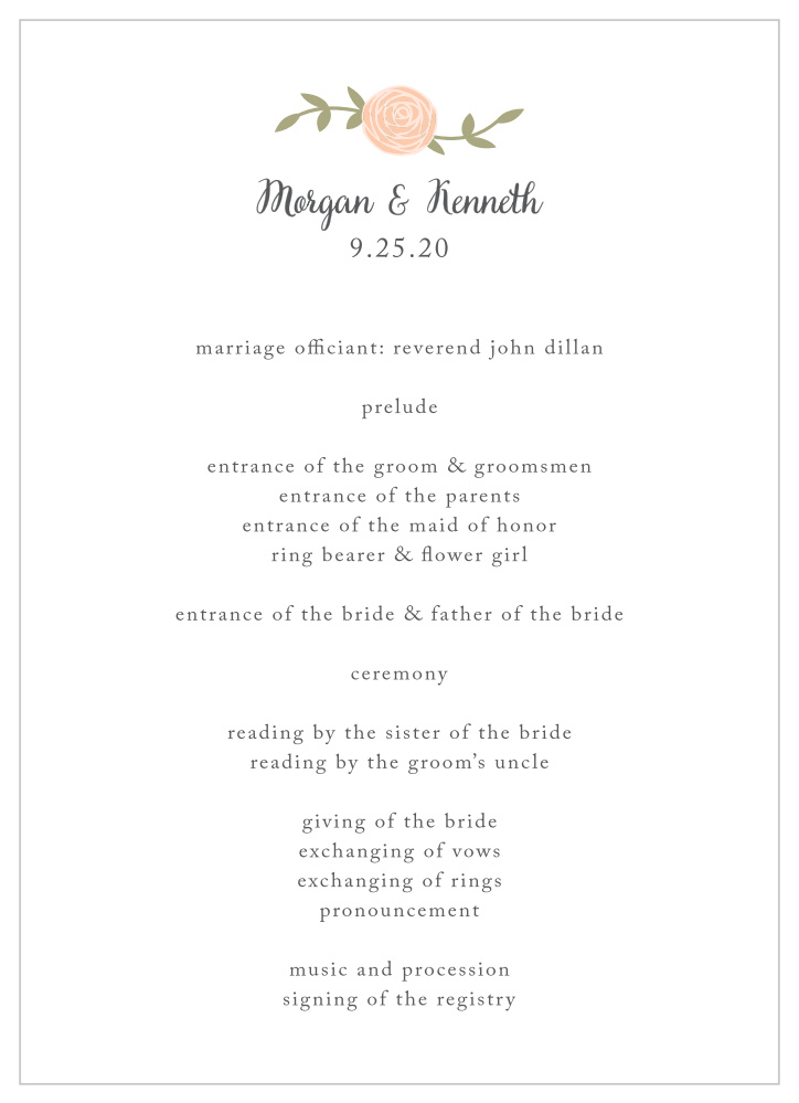 Rustic Nature Wedding Programs