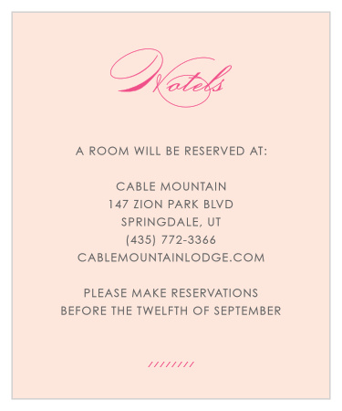Modern Script Accommodation Cards